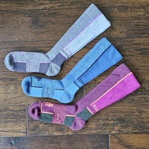 Bombas Womens Bright Color Combo Compression Socks Set Of 3 - Medium